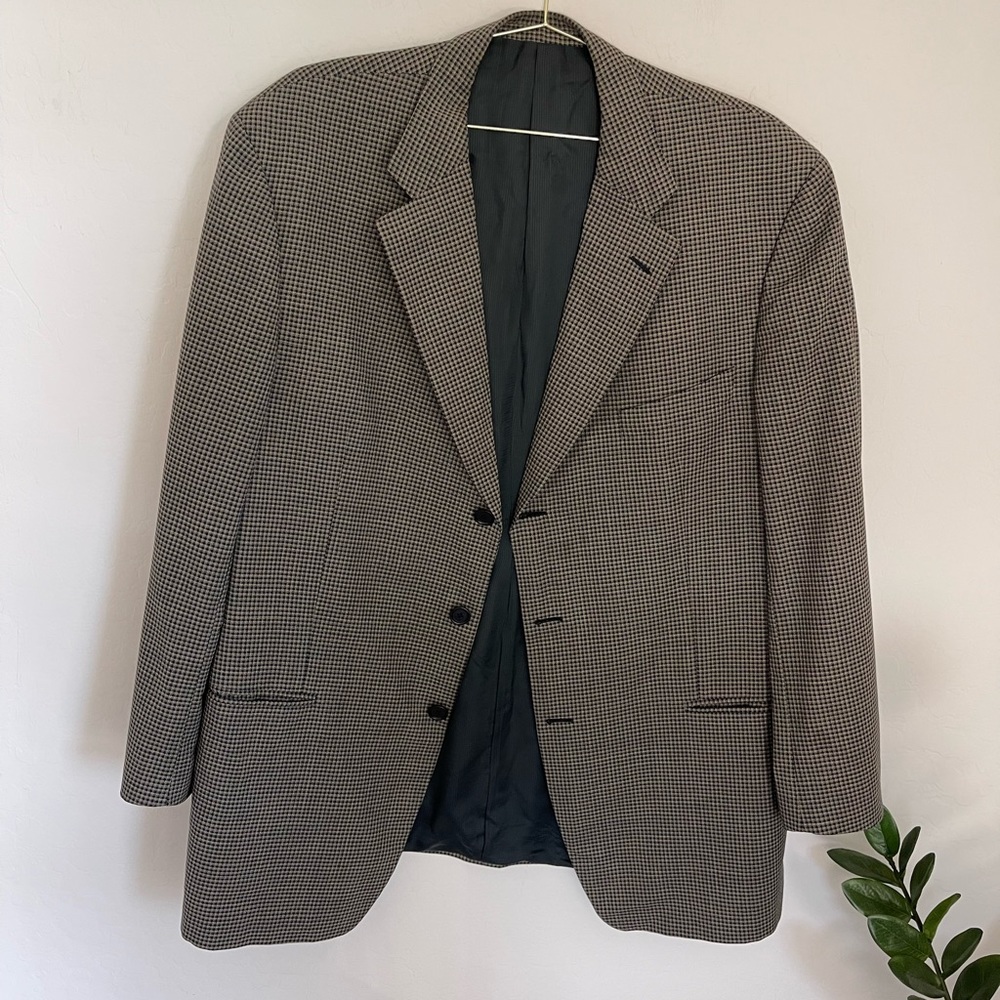 ERMENEGILDO ZEGNA Vintage Gingham Suit Jacket Sports Blazer Size 46R US